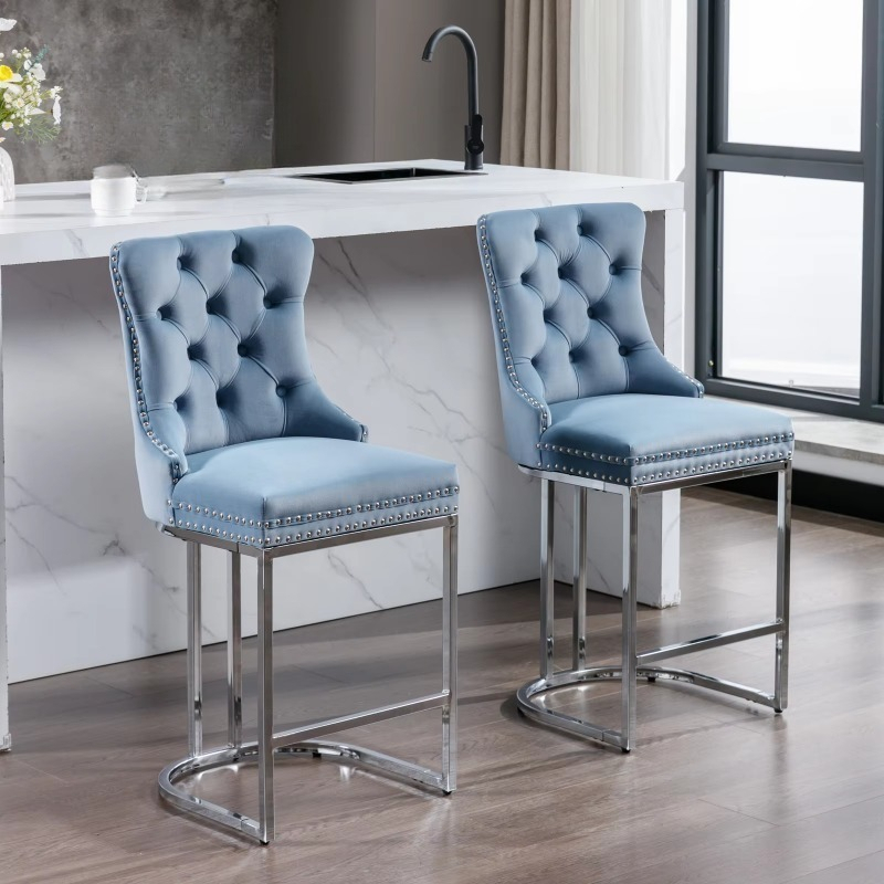 Commercial Kitchen Usa - Modern velvet counter height wine bar