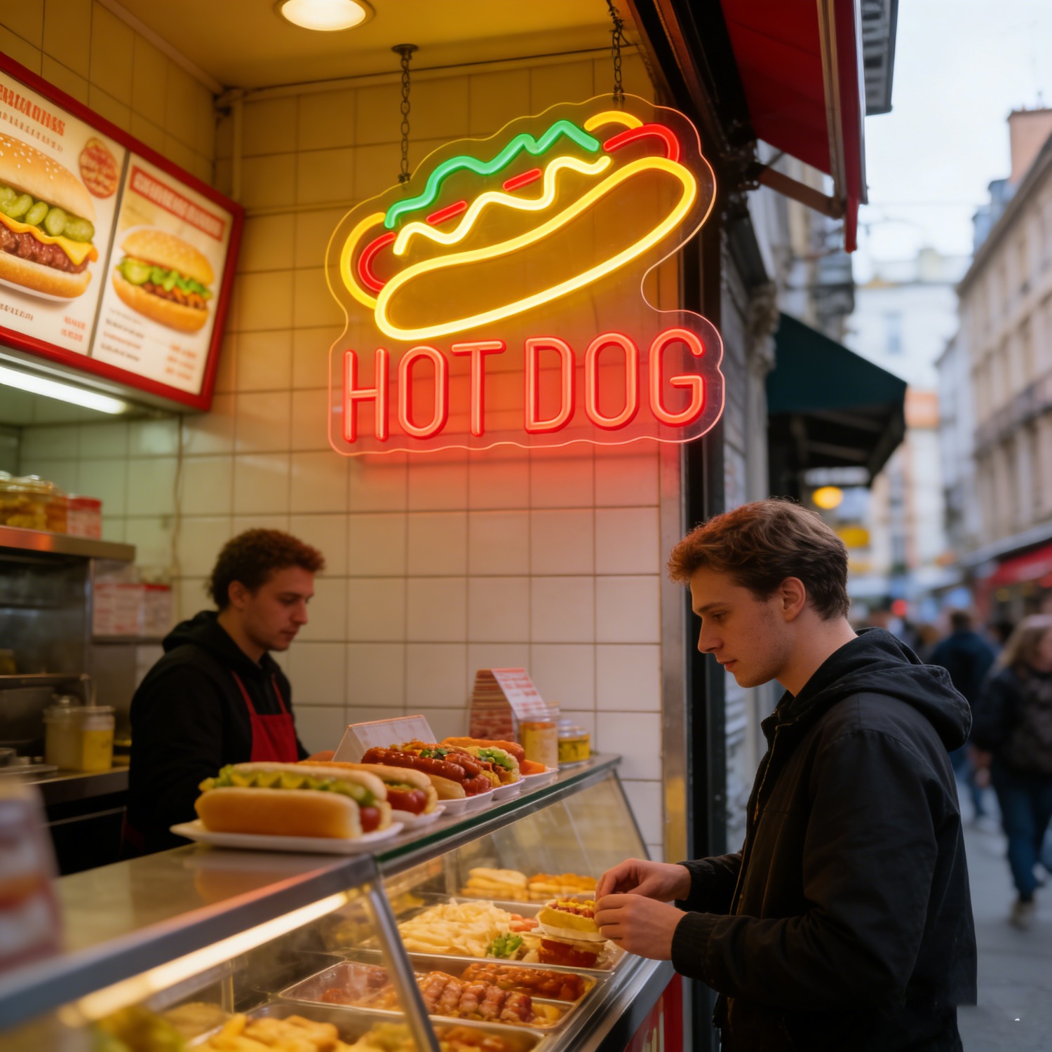 HOT DOG Neon Sign Food Shaped  - Commercial Kitchen Windows บทวิจารณ์และราคา