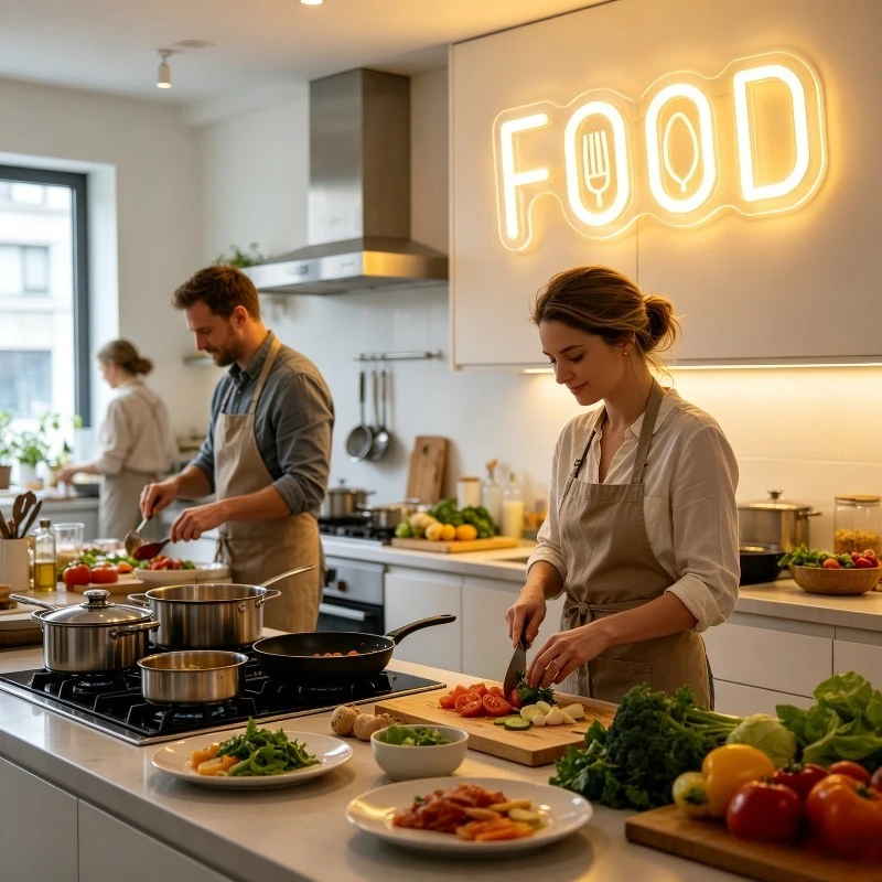 Food Neon Sign for Food Shop W - Commercial Kitchen Windows บทวิจารณ์และราคา
