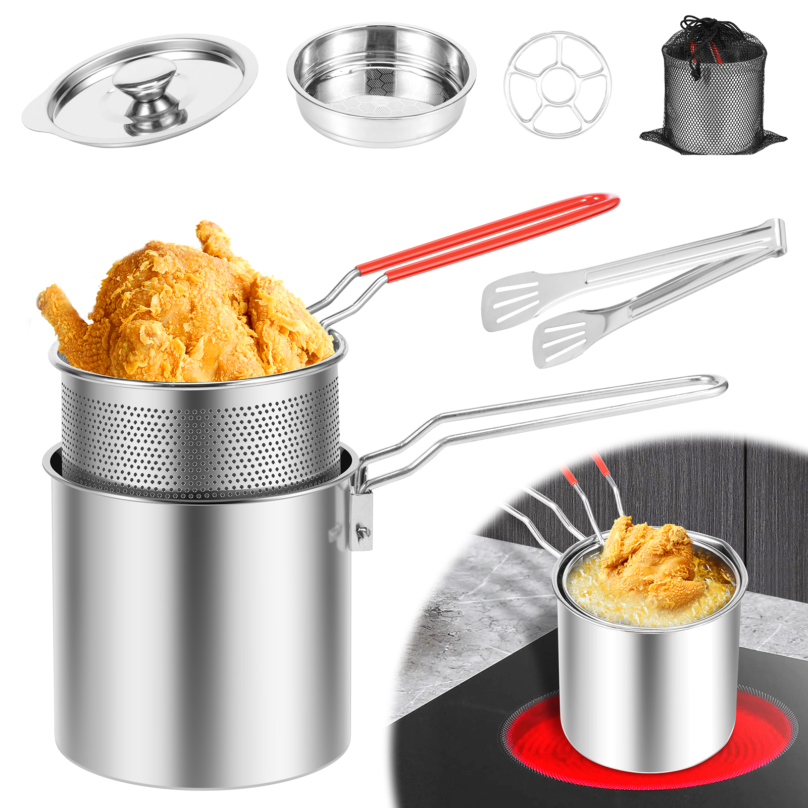 Deep Fryer Pots Stainless Stee - Commercial Kitchen Appliances บทวิจารณ์และราคา