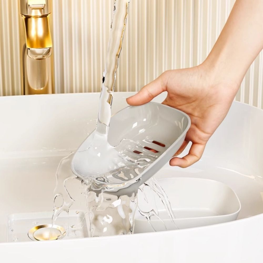 Portable Plastic Soap Dish Non - Commercial Kitchen Utensil Organizer บทวิจารณ์และราคา