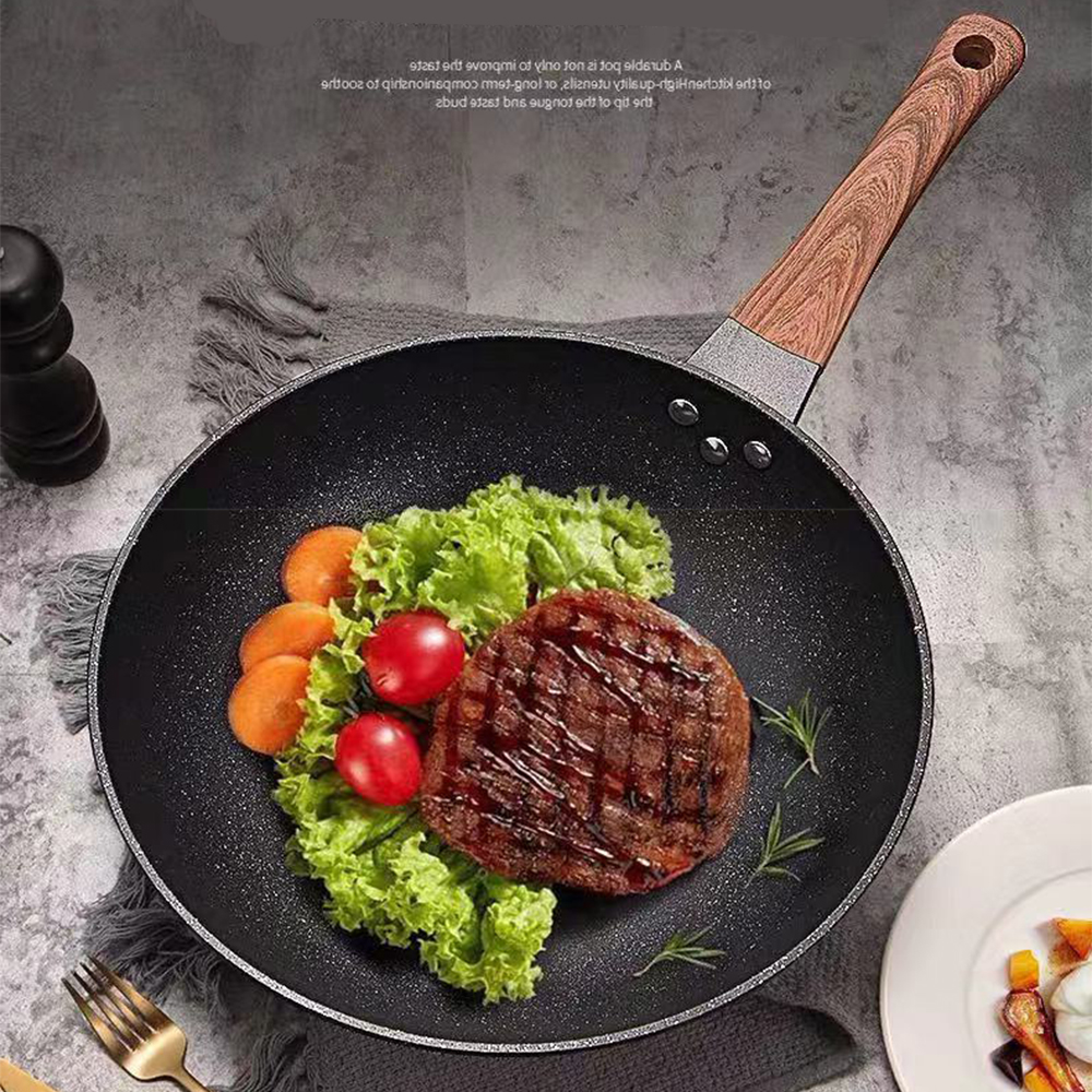32CM Non-stick Wok Frying Pan  - Commercial Kitchen Stove บทวิจารณ์และราคา