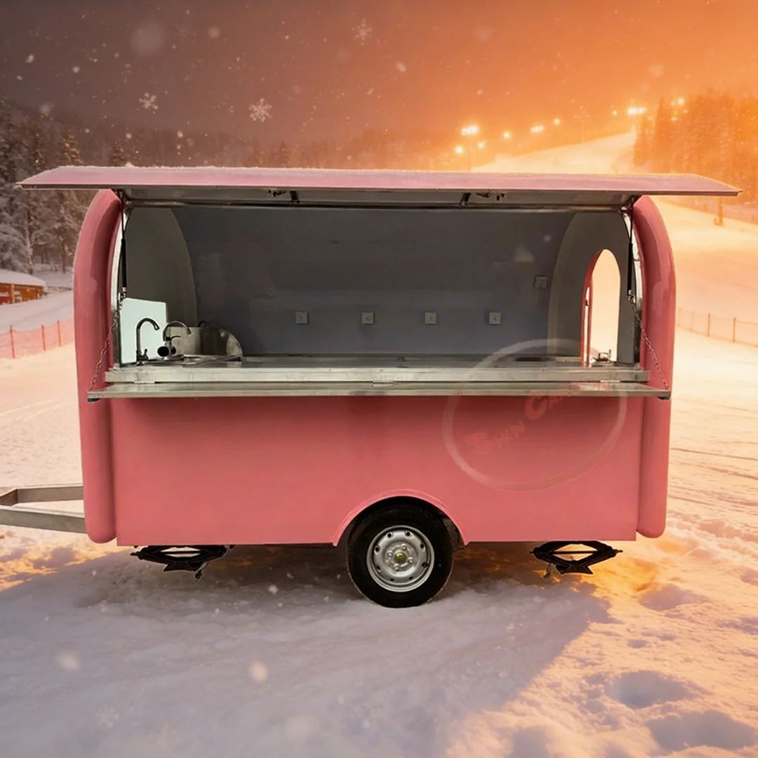 Pink Fiberglass Food Trailer C - Commercial Kitchen Windows บทวิจารณ์และราคา