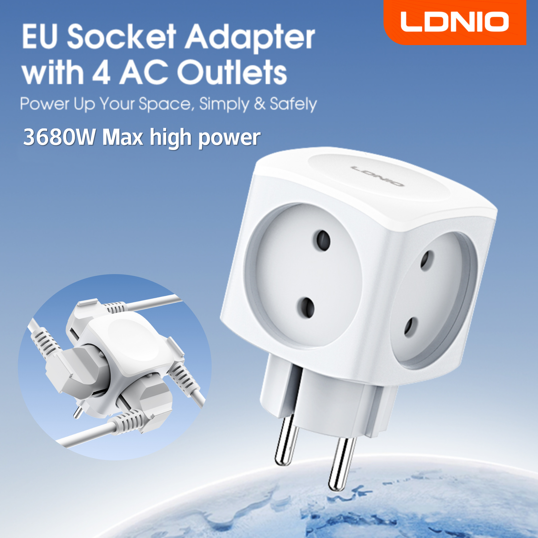 LDNIO 4 EU Outlet Power Cube,  - Commercial Kitchen In Residential Home บทวิจารณ์และราคา