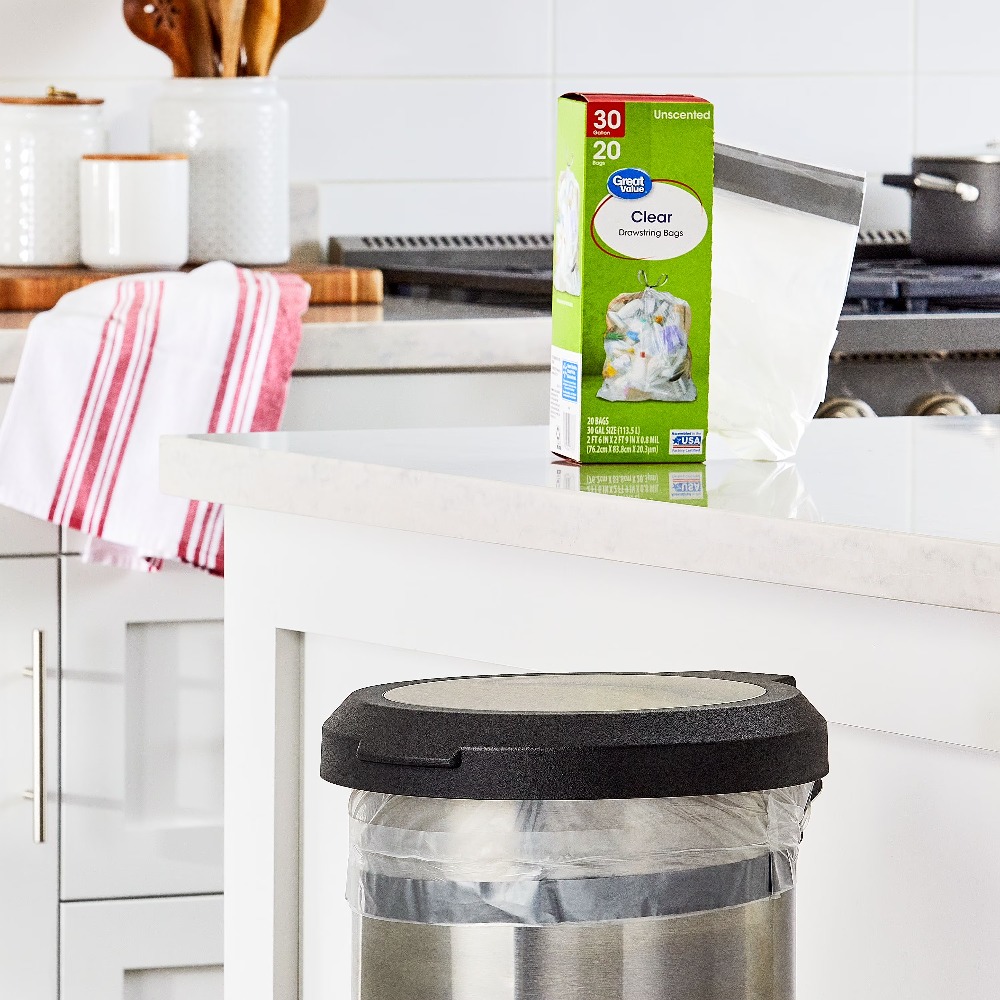 Large Clear Drawstring Trash B - Commercial Kitchen Garbage Disposal บทวิจารณ์และราคา