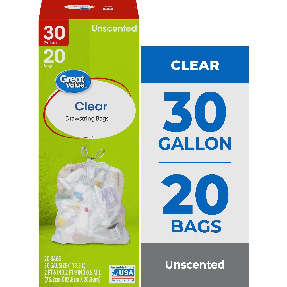 Large Clear Drawstring Trash B - Commercial Kitchen Garbage Disposal บทวิจารณ์และราคา