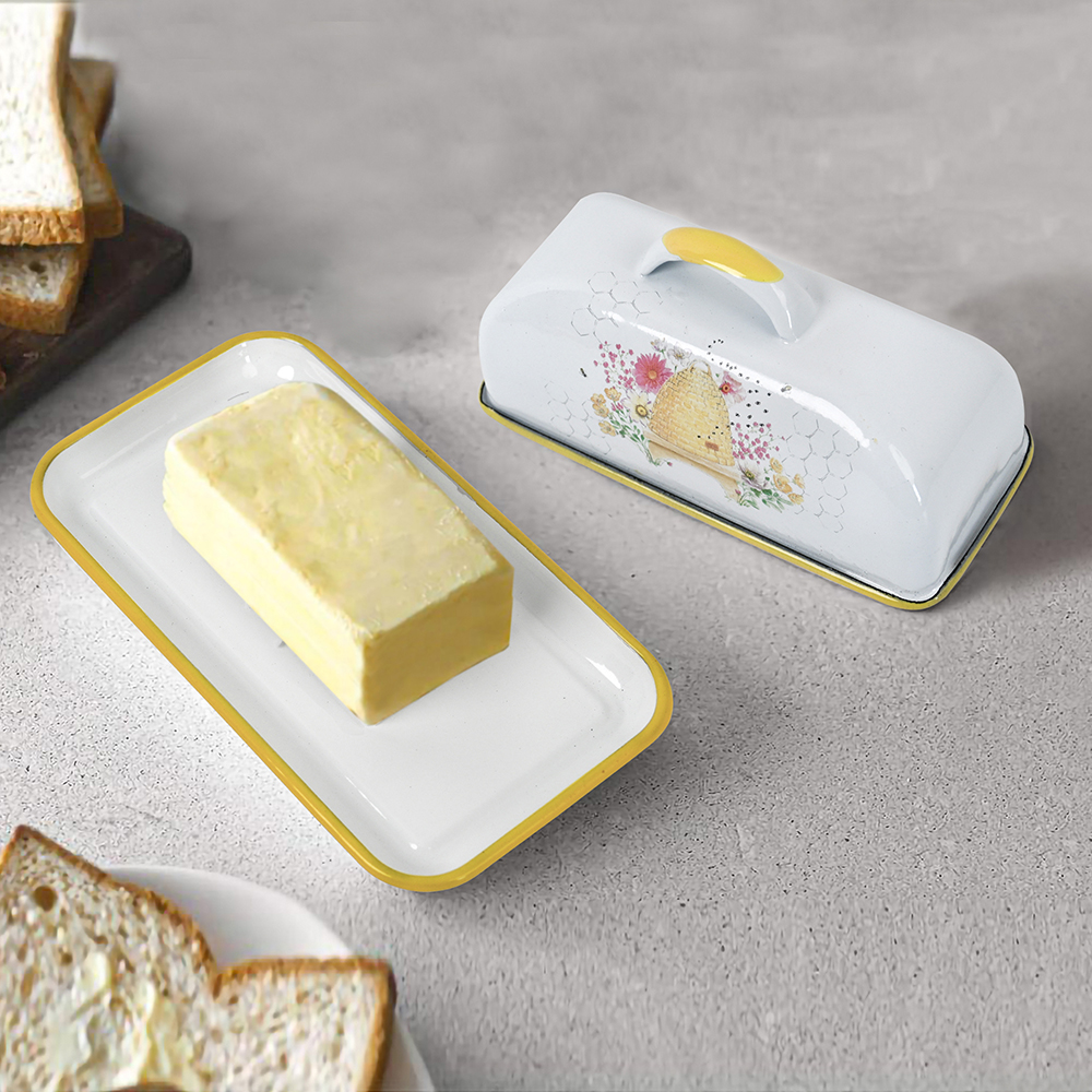 Menschy Enamel Butter Dish Che - Commercial Kitchen Utensil Organizer บทวิจารณ์และราคา