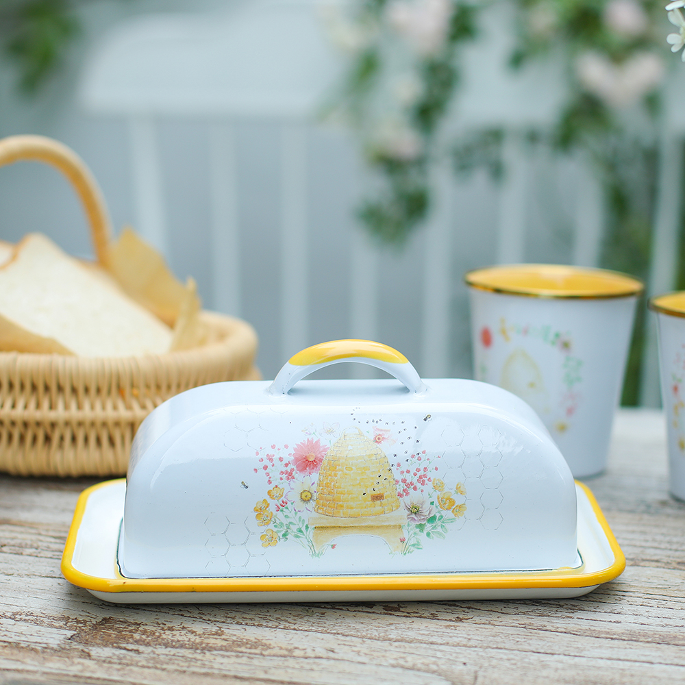 Menschy Enamel Butter Dish Che - Commercial Kitchen Utensil Organizer บทวิจารณ์และราคา