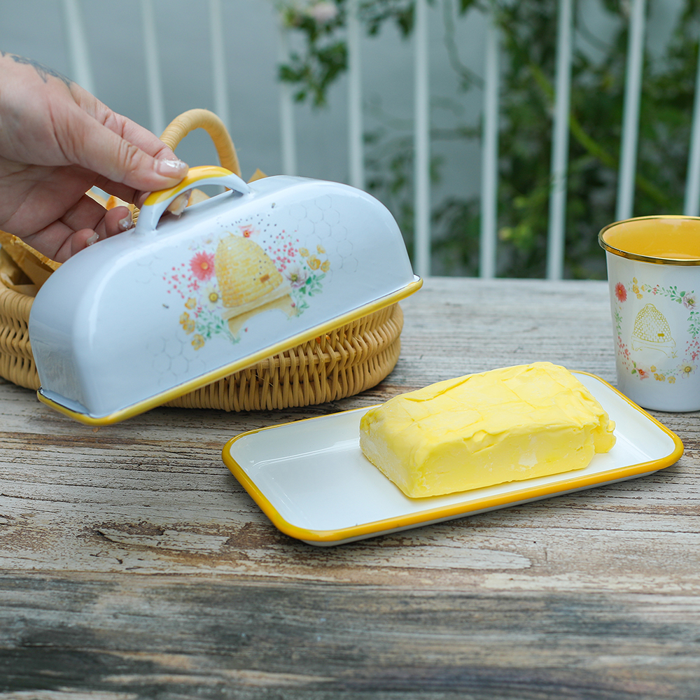 Menschy Enamel Butter Dish Che - Commercial Kitchen Utensil Organizer บทวิจารณ์และราคา