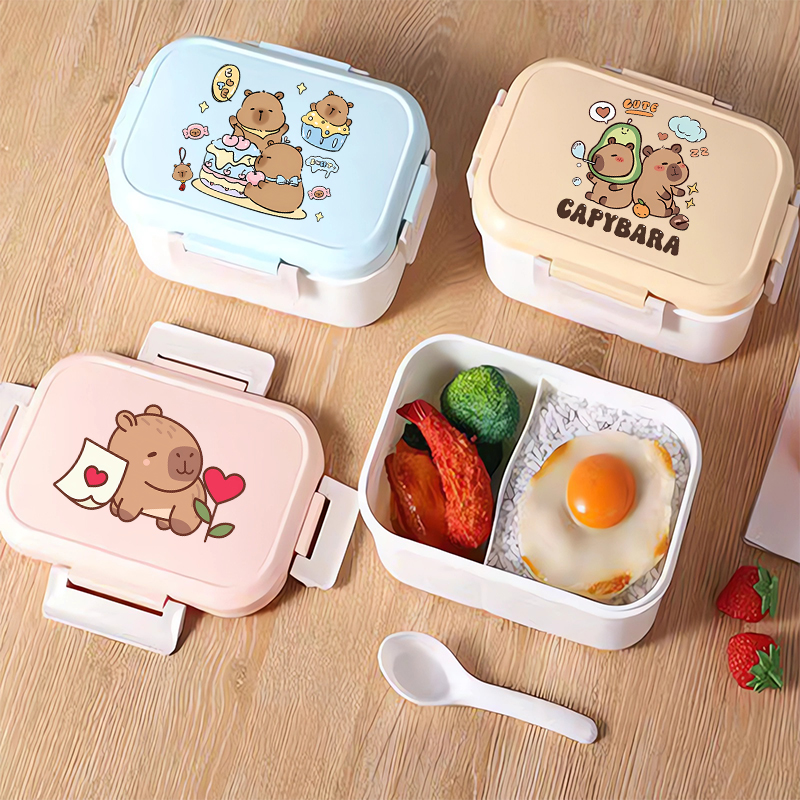 Capybara Bento Lunch Box Carto - Commercial Kitchen Utensil Organizer บทวิจารณ์และราคา