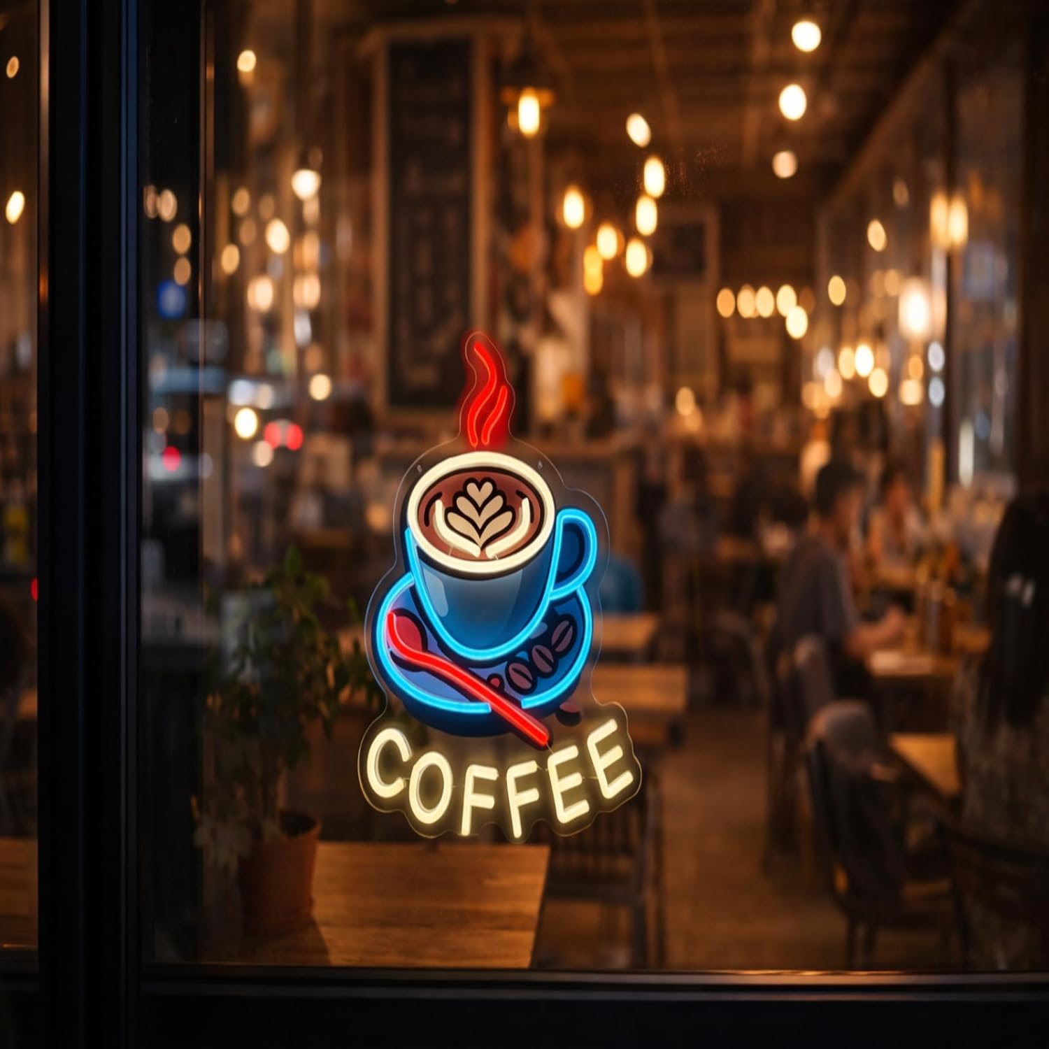 Coffee Neon Sign USB Powered L - Commercial Kitchen Windows บทวิจารณ์และราคา