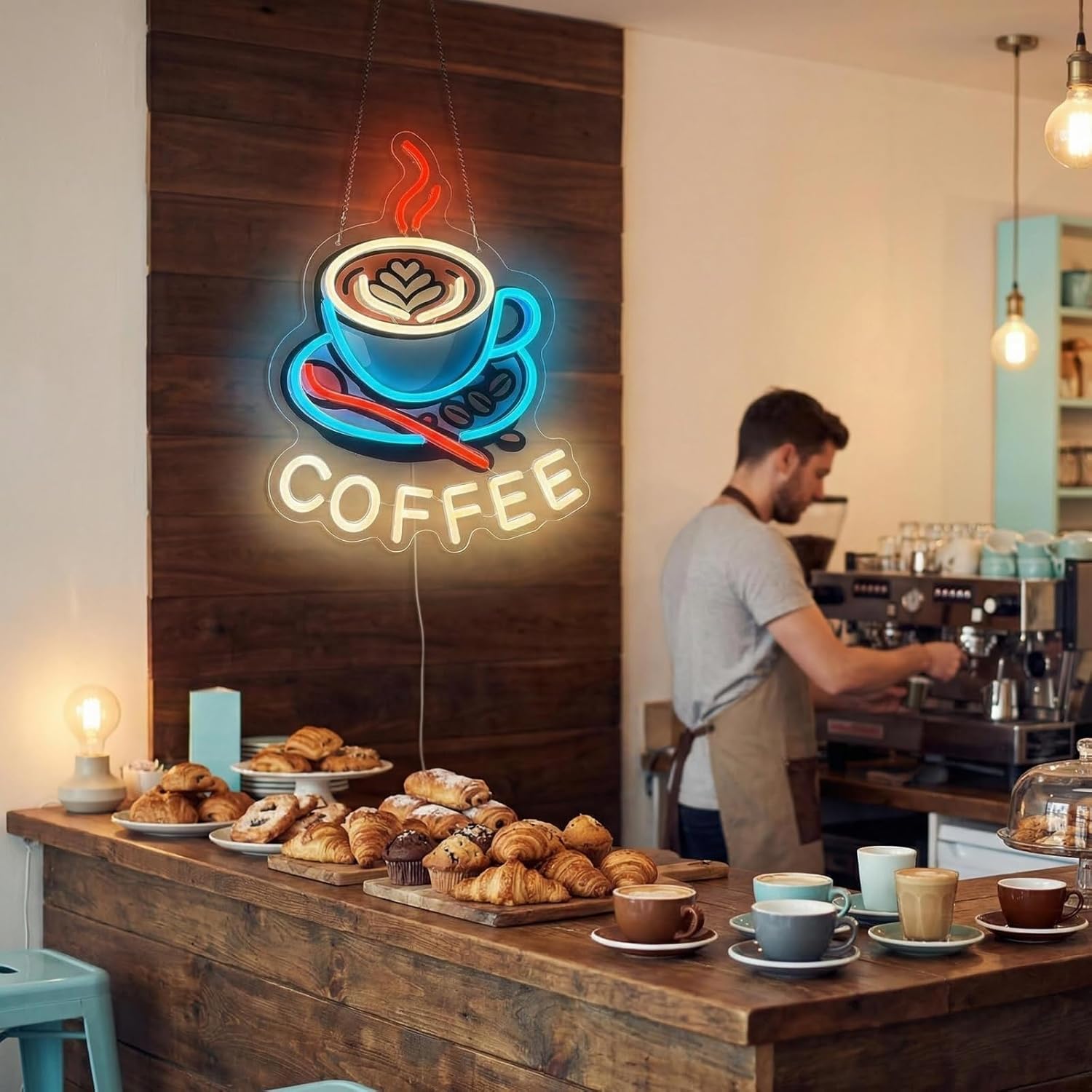 Coffee Neon Sign USB Powered L - Commercial Kitchen Windows บทวิจารณ์และราคา