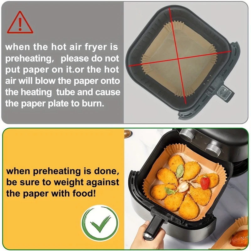 Air Fryer Paper Liners Disposa - Commercial Kitchen Appliances บทวิจารณ์และราคา